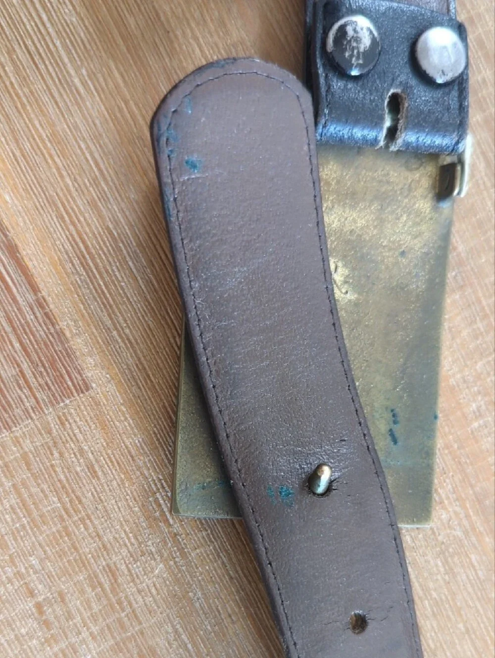 Vintage Kenneth Reid Belt Buckle with  Turquoise / Wood Accents & Black Belt